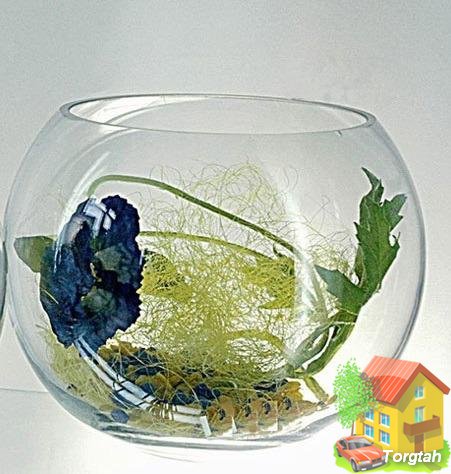 Ваза шар flora из прозрачного стекла для декора